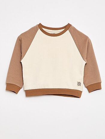 Sudadera french terry de algodón bicolor