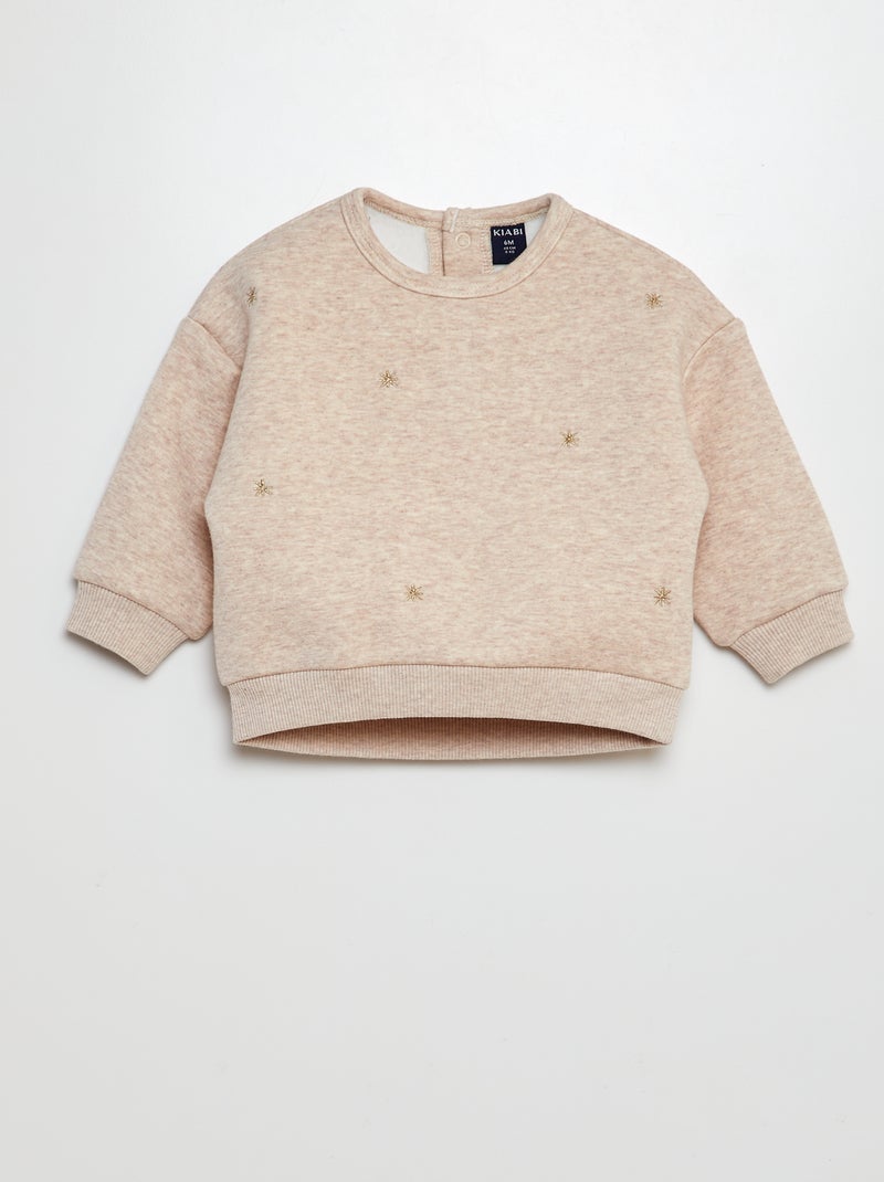 Sudadera gruesa con motivo de estrellas BEIGE - Kiabi