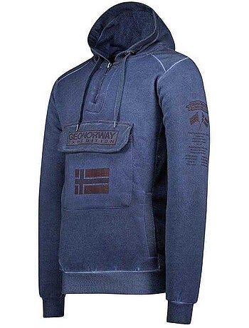Sudadera gymclass eo diseño insignia de teñida con nudos para hombre - geographical norway