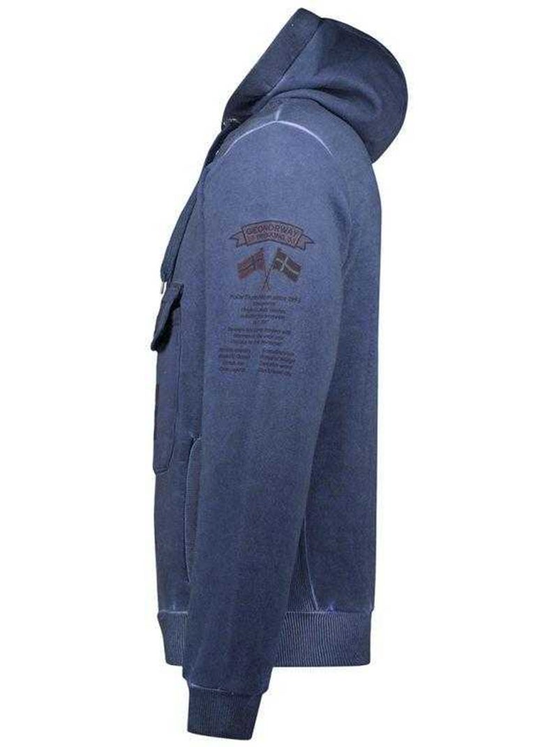 Sudadera gymclass eo diseño insignia de teñida con nudos para hombre - geographical norway Azul oscuro - Kiabi