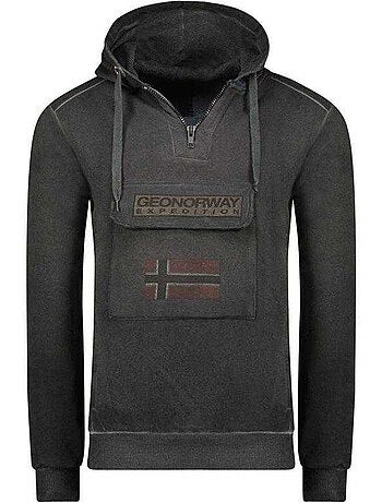 Sudadera gymclass eo diseño insignia de teñida con nudos para hombre - geographical norway