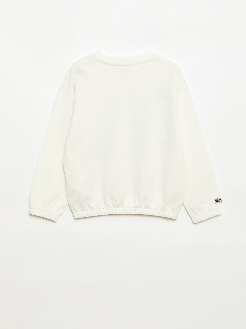 Sudadera 'Hello Kitty' con estampados y bordados Blanco - Kiabi