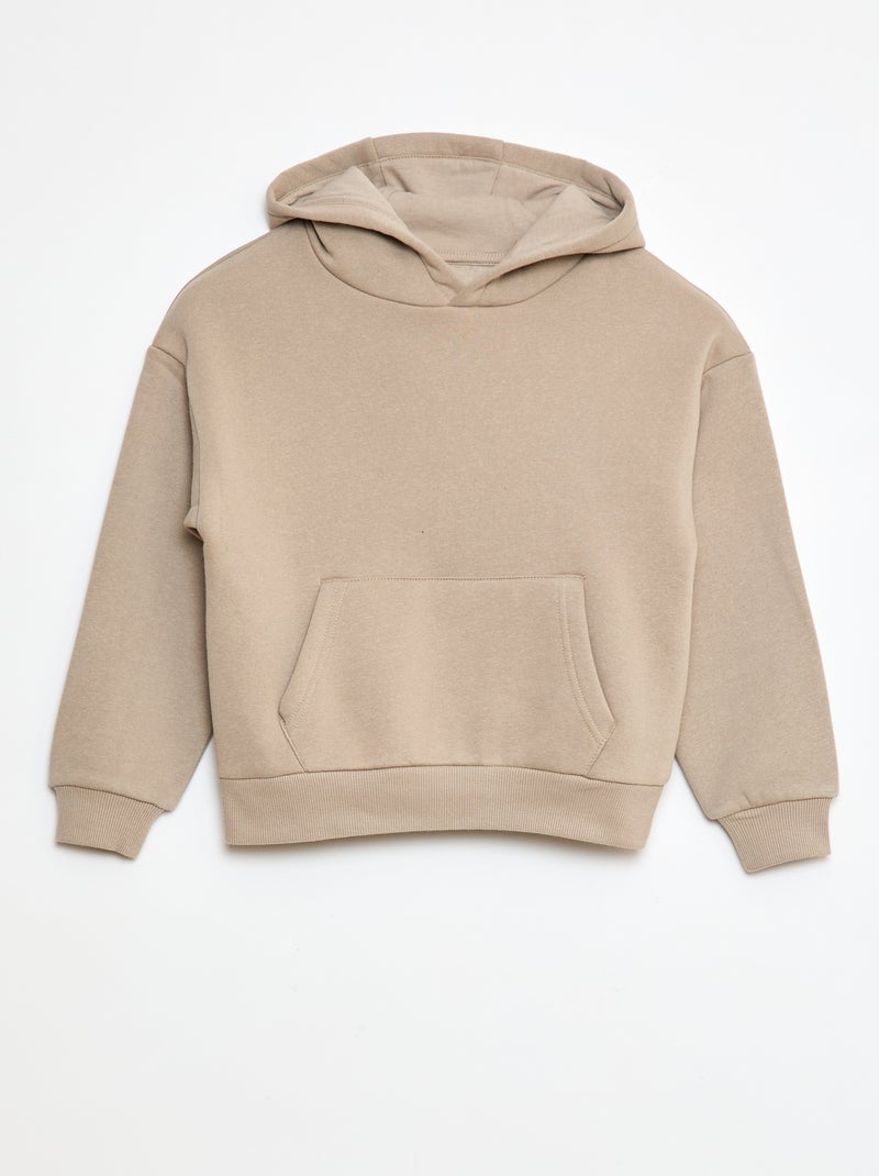 Sudadera holgada con capucha beige - Kiabi