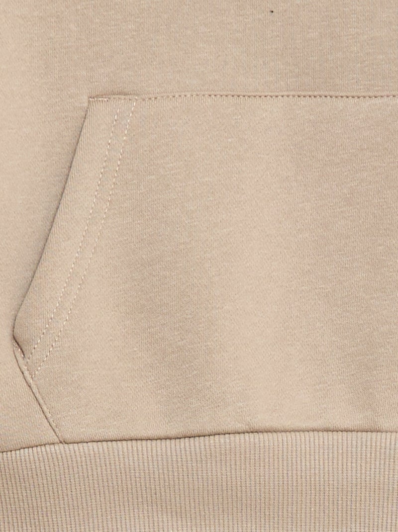 Sudadera holgada con capucha beige - Kiabi