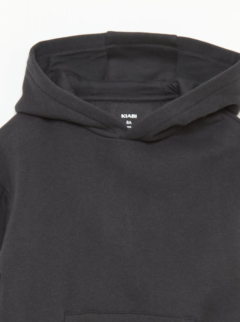 Sudadera holgada con capucha Negro - Kiabi