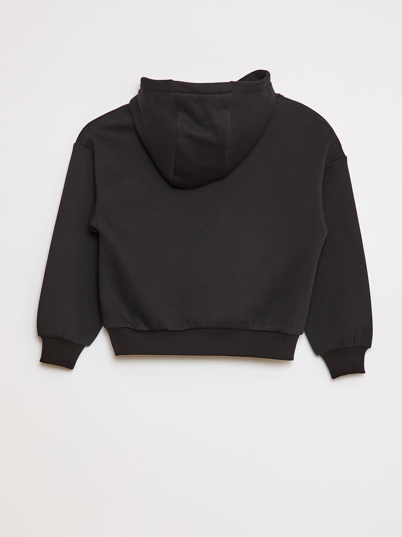 Sudadera holgada con capucha Negro - Kiabi