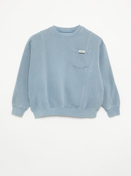 Sudadera holgada con cortes y bolsillo en el pecho - Kiabi