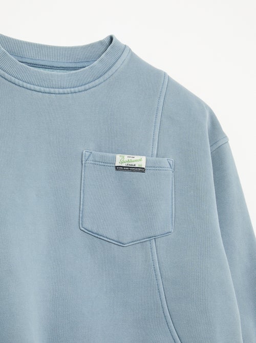 Sudadera holgada con cortes y bolsillo en el pecho - Kiabi