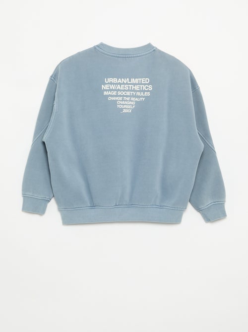 Sudadera holgada con cortes y bolsillo en el pecho - Kiabi
