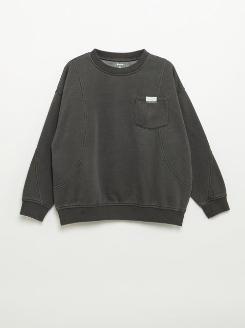 Sudadera holgada con cortes y bolsillo en el pecho - Kiabi
