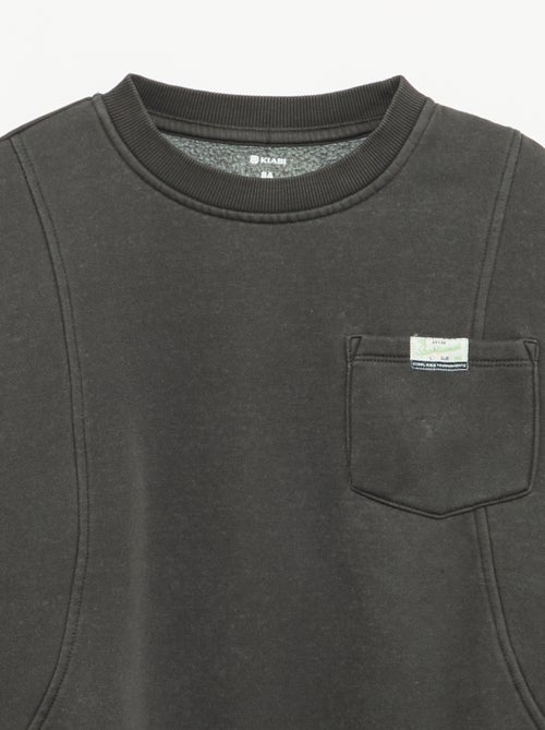 Sudadera holgada con cortes y bolsillo en el pecho - Kiabi