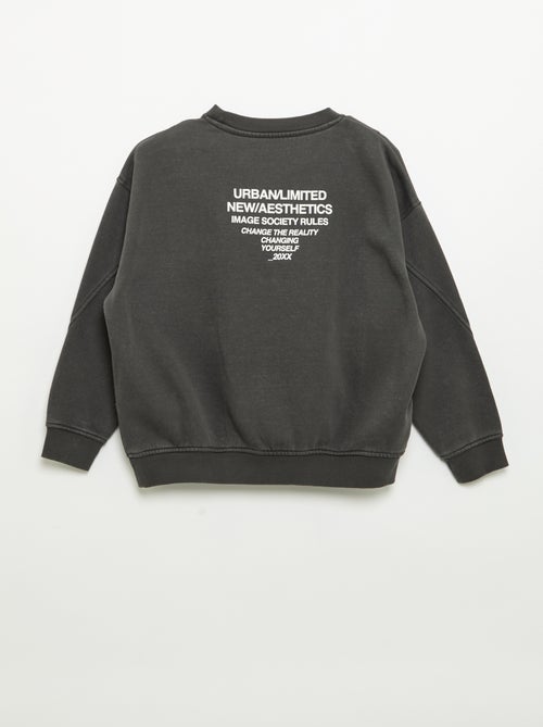 Sudadera holgada con cortes y bolsillo en el pecho - Kiabi