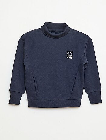 Sudadera de cuello alto holgada en polar