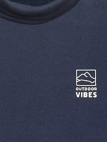 Sudadera de cuello alto holgada en polar