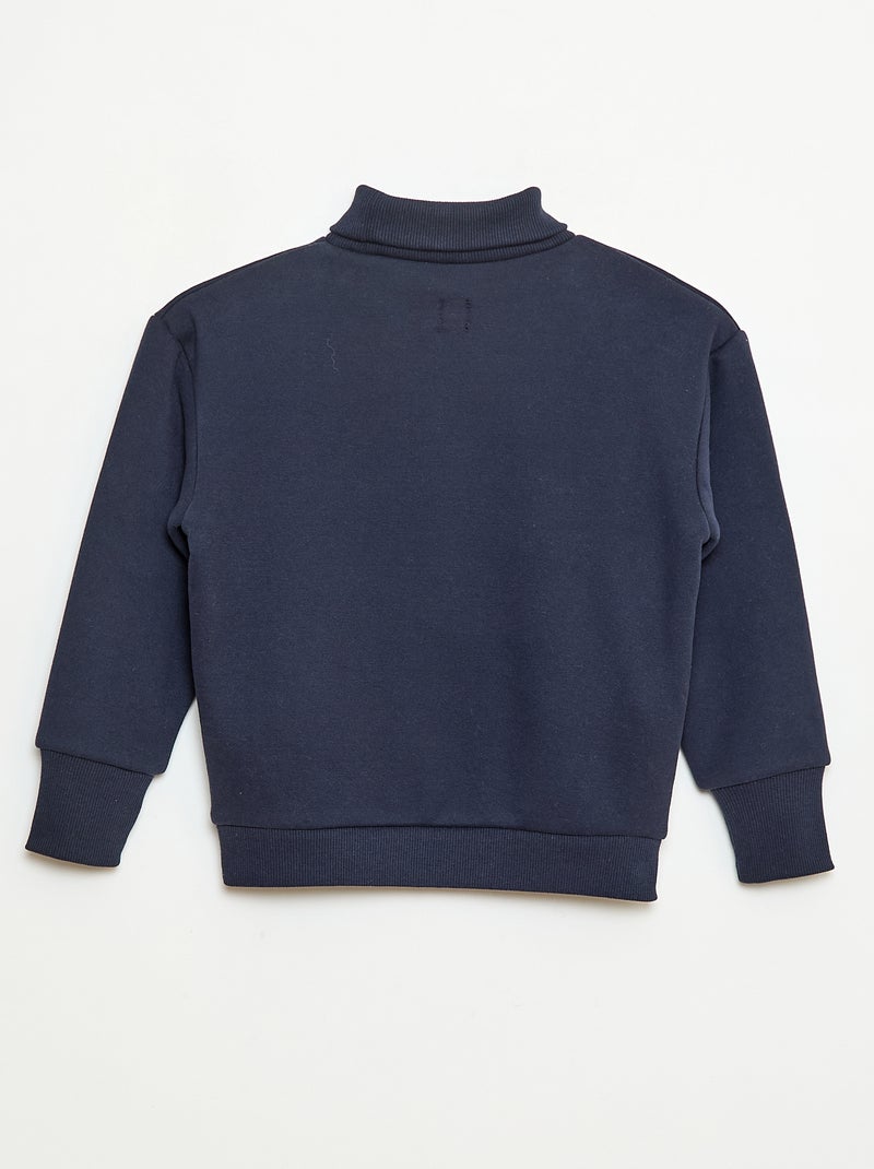 Sudadera holgada con cuello alto en polar Azul - Kiabi