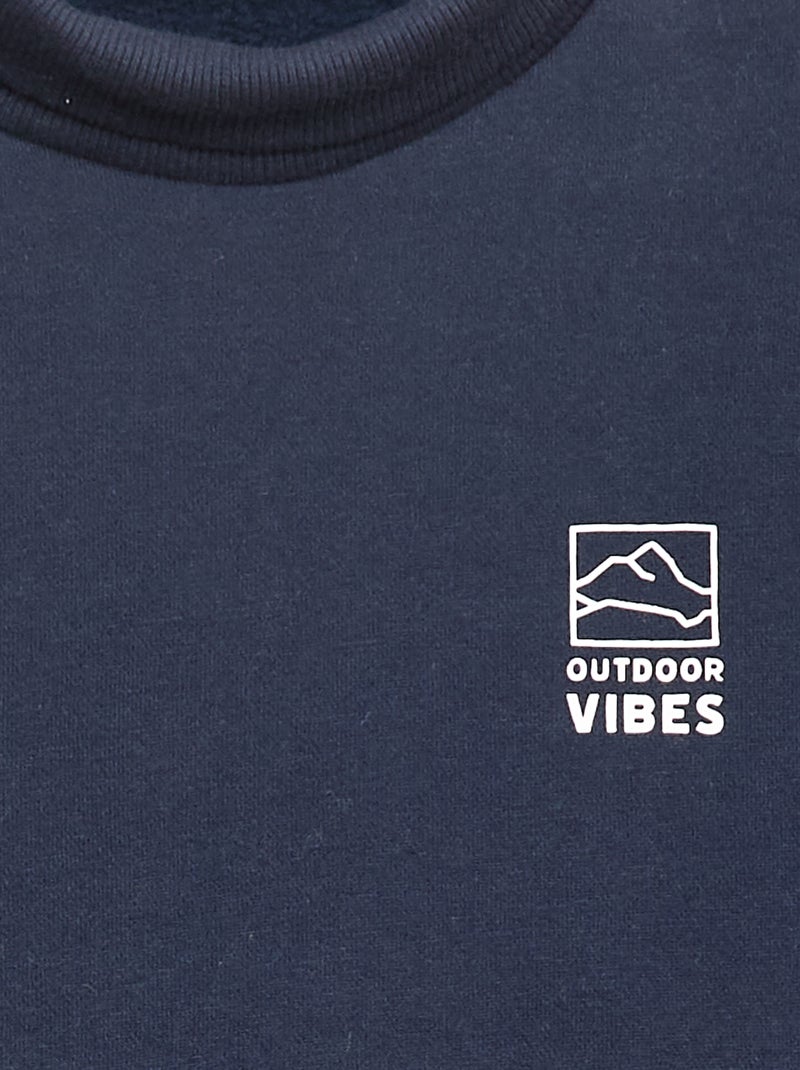 Sudadera holgada con cuello alto en polar Azul - Kiabi