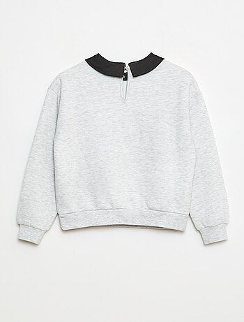 Sudadera holgada con cuello de strass