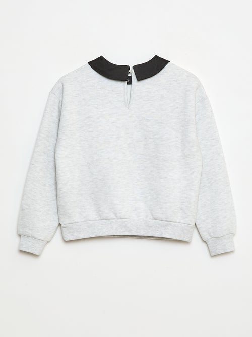 Sudadera holgada con cuello de strass - Kiabi