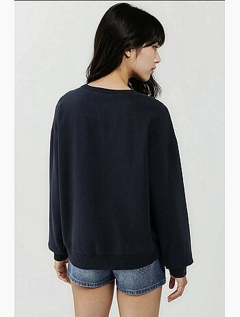 Sudadera holgada con cuello redondo y estampado hiccup