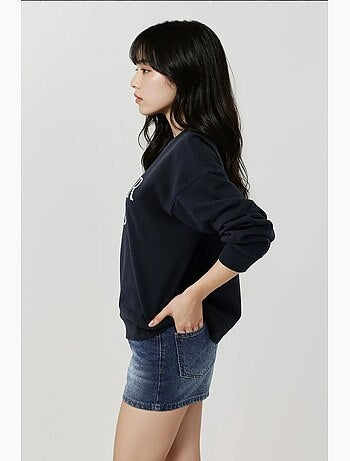 Sudadera holgada con cuello redondo y estampado hiccup