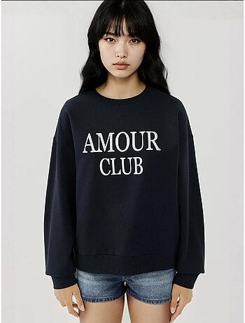 Sudadera holgada con cuello redondo y estampado hiccup