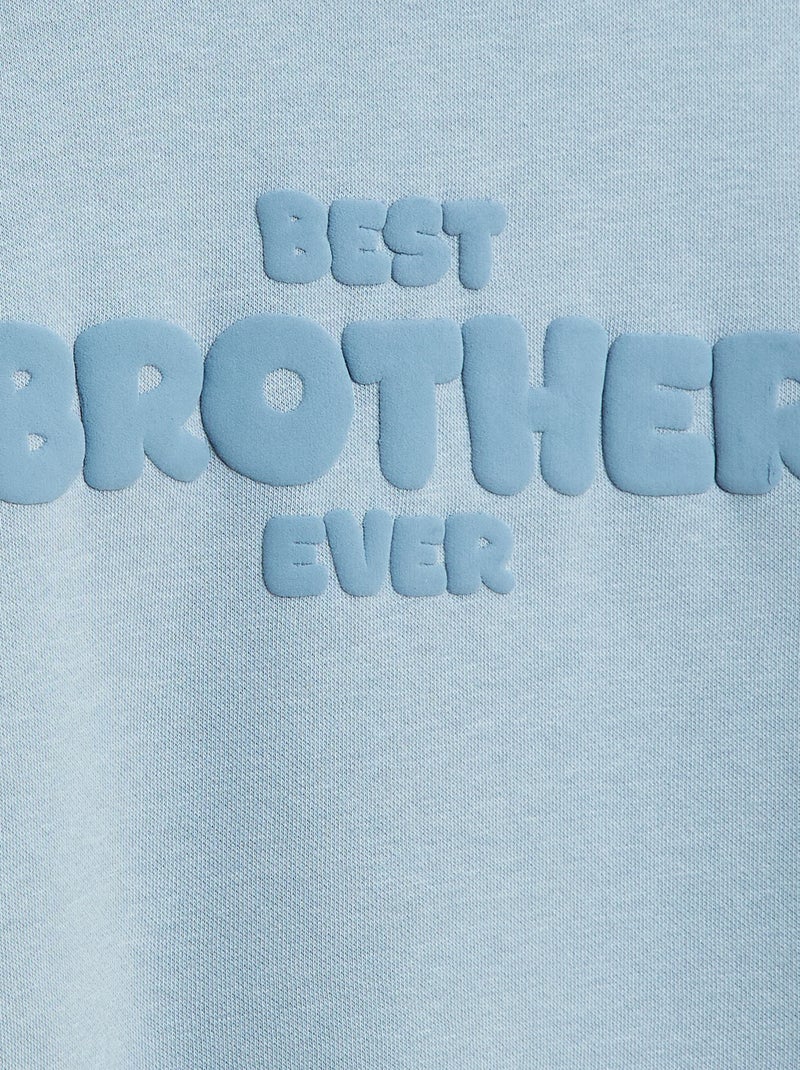 Sudadera holgada con motivo "brother" Azul - Kiabi