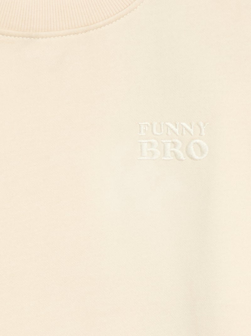 Sudadera holgada con motivo "brother" Beige - Kiabi