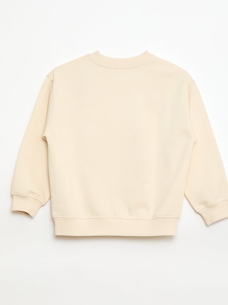 Sudadera holgada con motivo "brother" Beige - Kiabi