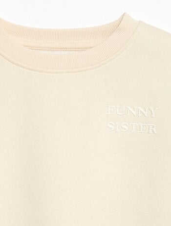 Sudadera holgada con motivo "sister