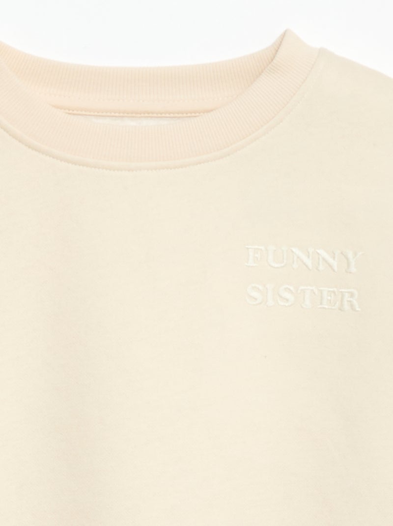 Sudadera holgada con motivo "sister" Beige - Kiabi