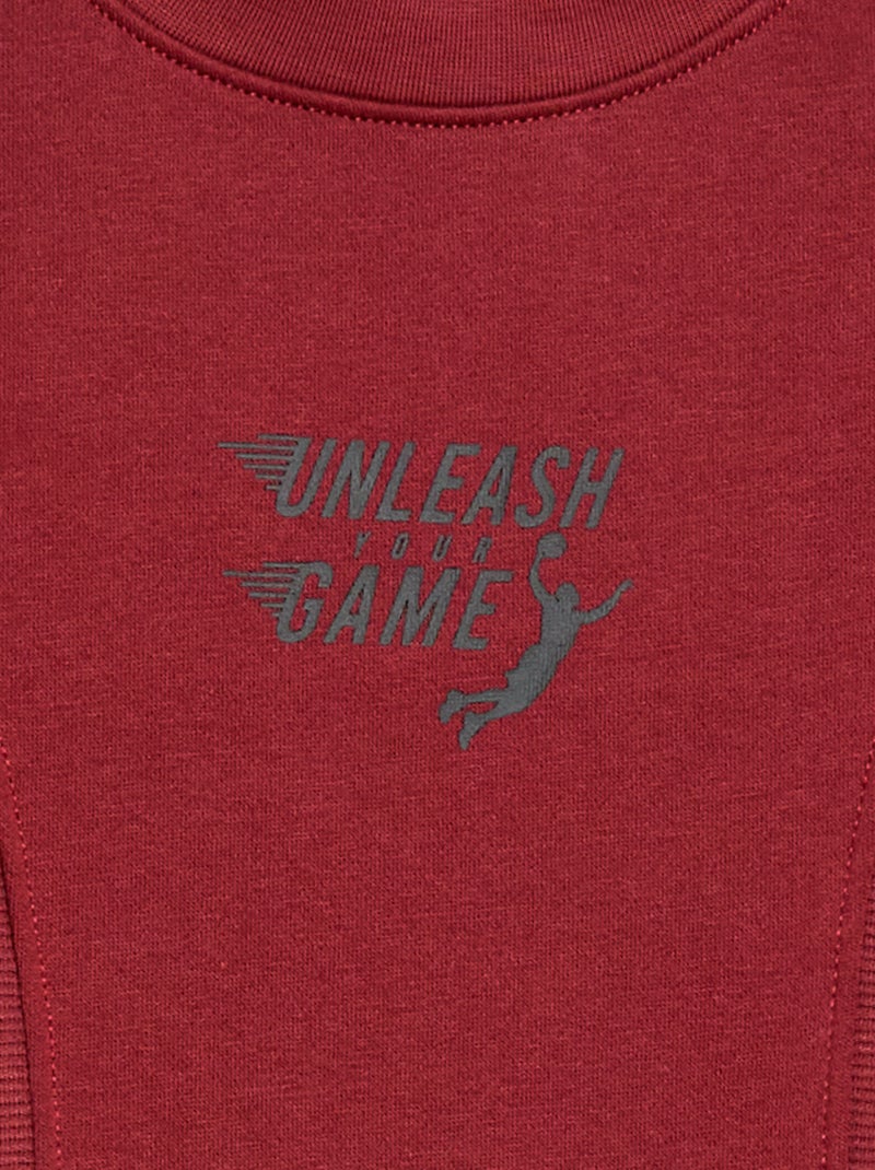 Sudadera holgada de felpa Rojo - Kiabi