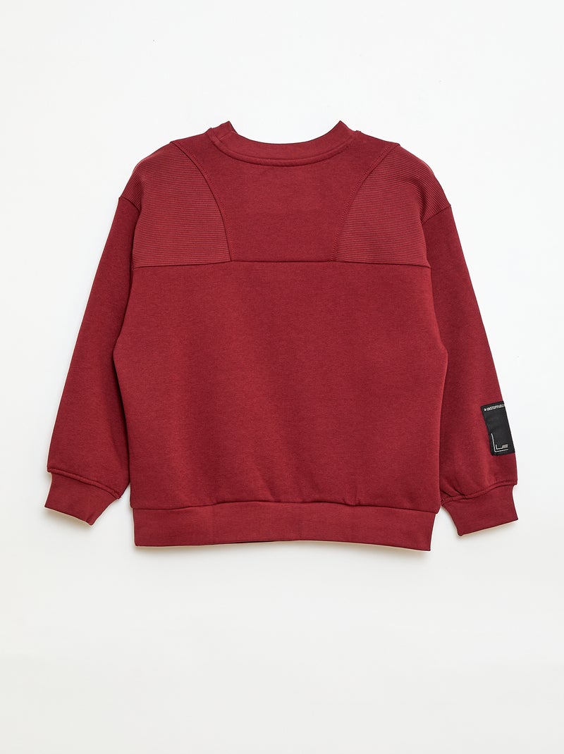Sudadera holgada de felpa Rojo - Kiabi