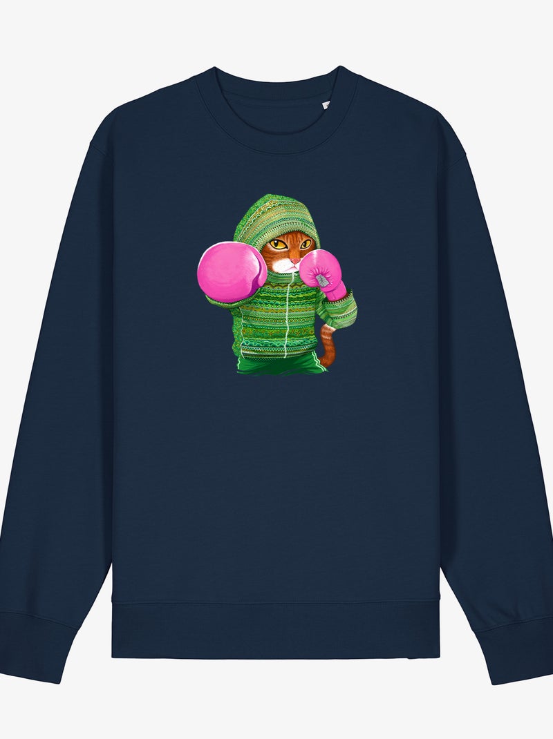 Sudadera Hombre - BOXING CAT GINGER Azul marino - Kiabi