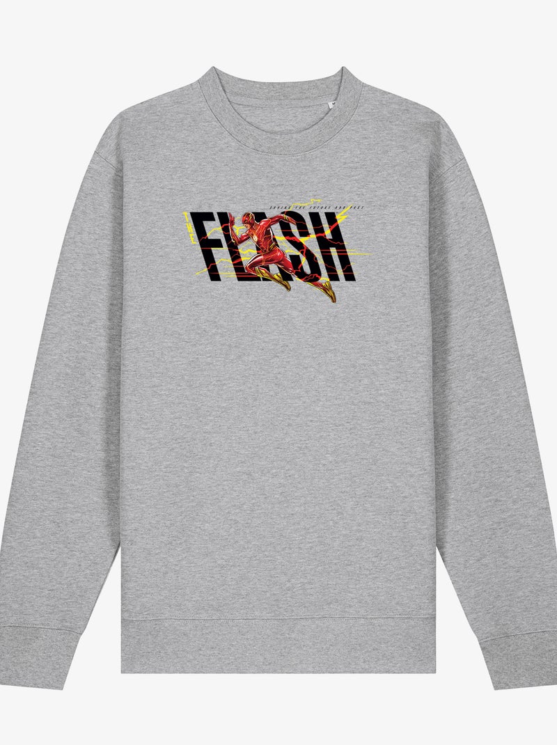 Sudadera Hombre - FLASH BLACK SAVING THE FUTURE AND PAST Gris jaspeado - Kiabi