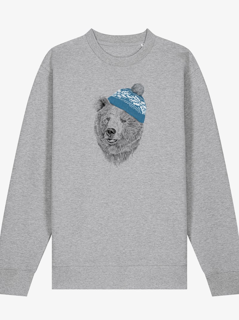 Sudadera Hombre - HELLO WINTER Gris jaspeado - Kiabi