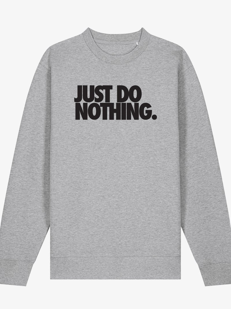 Sudadera Hombre - JUST DO NOTHING Gris jaspeado - Kiabi