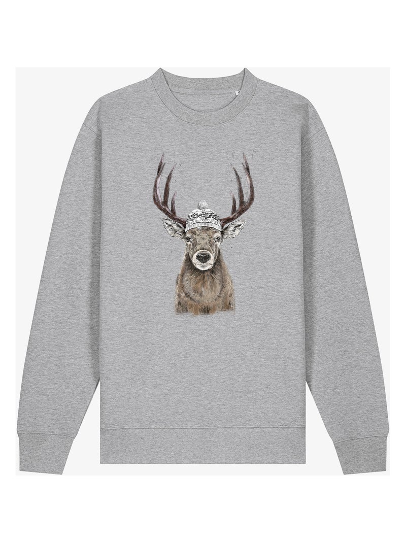 Sudadera Hombre - LET'S GO OUTSIDE Gris jaspeado - Kiabi
