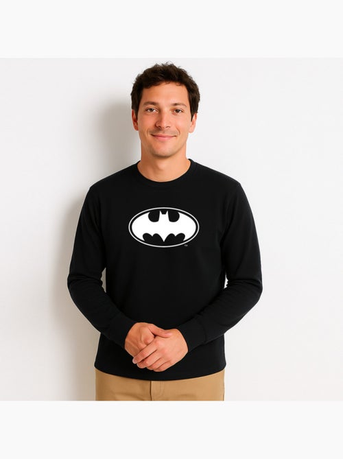 Sudadera Hombre - LOGO BATMAN WHITE - Kiabi Sudadera Hombre - LOGO BATMAN WHITE - Kiabi