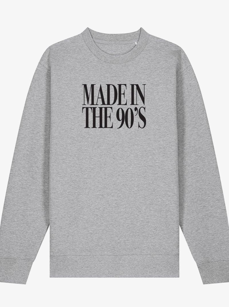 Sudadera Hombre - MADE IN THE 90 S Gris jaspeado - Kiabi