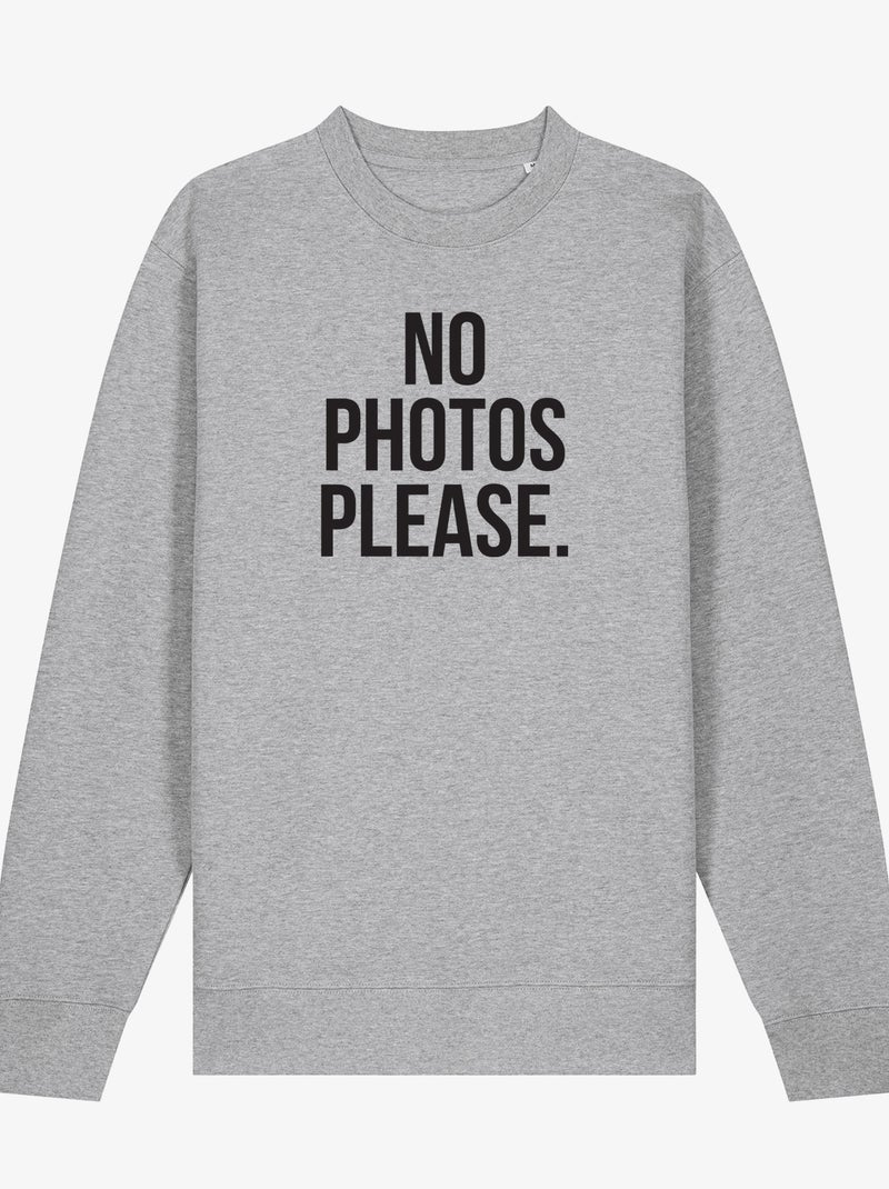 Sudadera Hombre - NO PHOTOS PLEASE Gris jaspeado - Kiabi