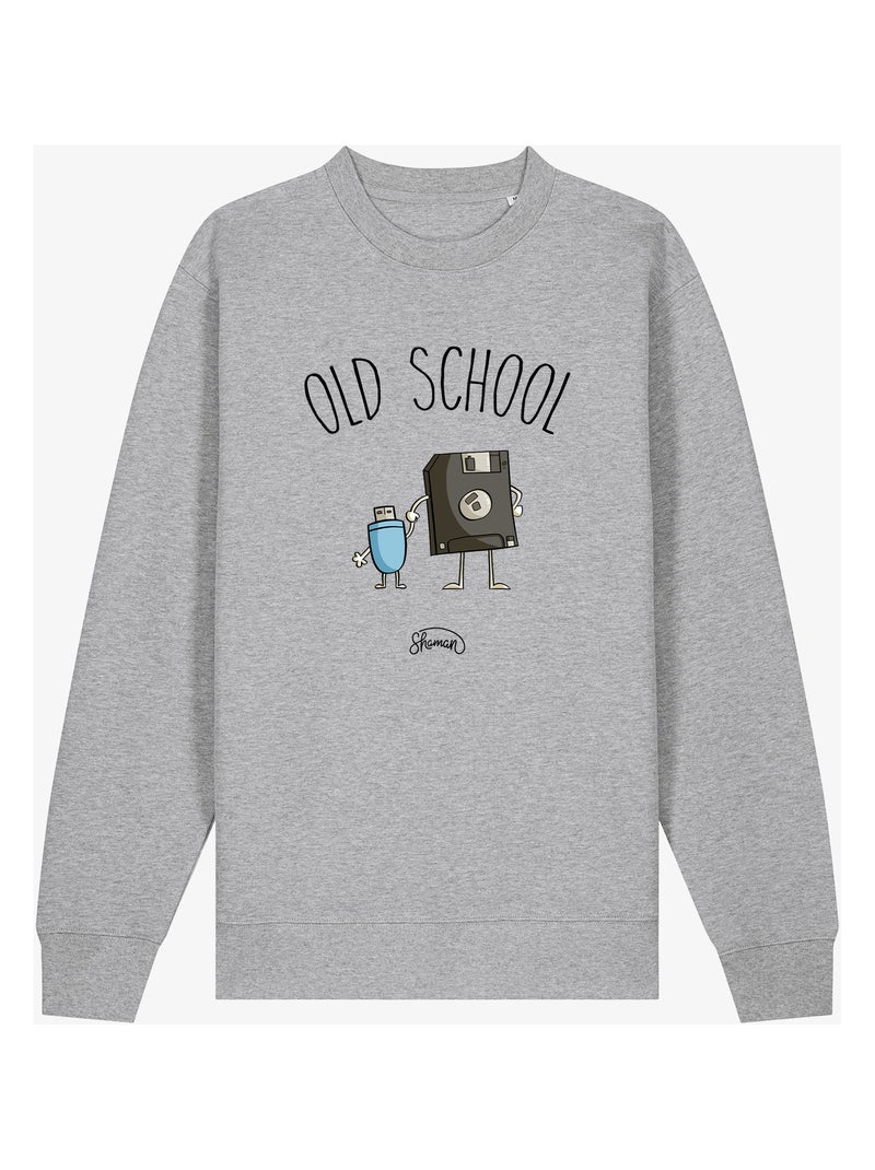 Sudadera Hombre - OLD SCHOOL Gris jaspeado - Kiabi