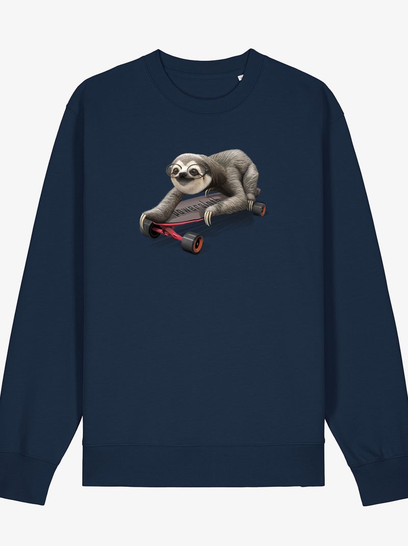 Sudadera Hombre - SKATEBOARD SLOTH Azul marino - Kiabi