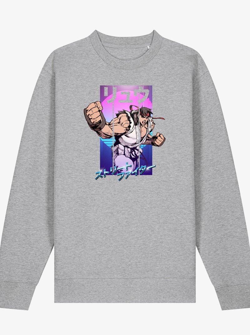 Sudadera Hombre - STREET FIGHTER 3 Gris jaspeado - Kiabi