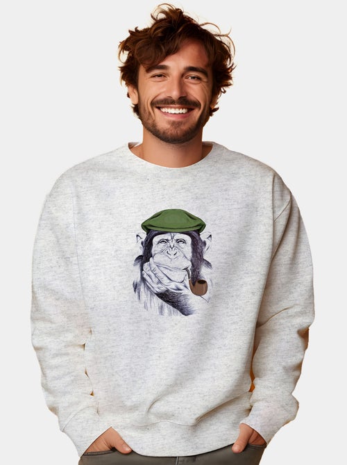 Sudadera Hombre - WISE MR CHIMP - Kiabi Sudadera Hombre - WISE MR CHIMP - Kiabi