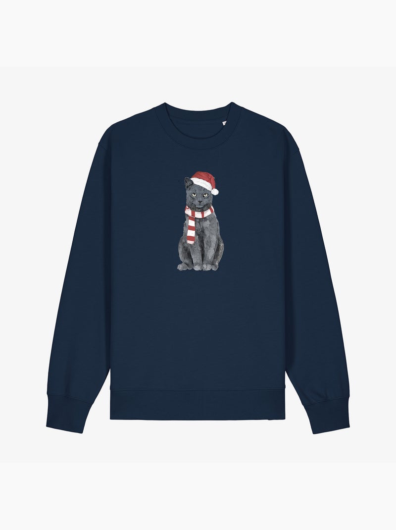 Sudadera Hombre - XMAS CAT Azul marino - Kiabi