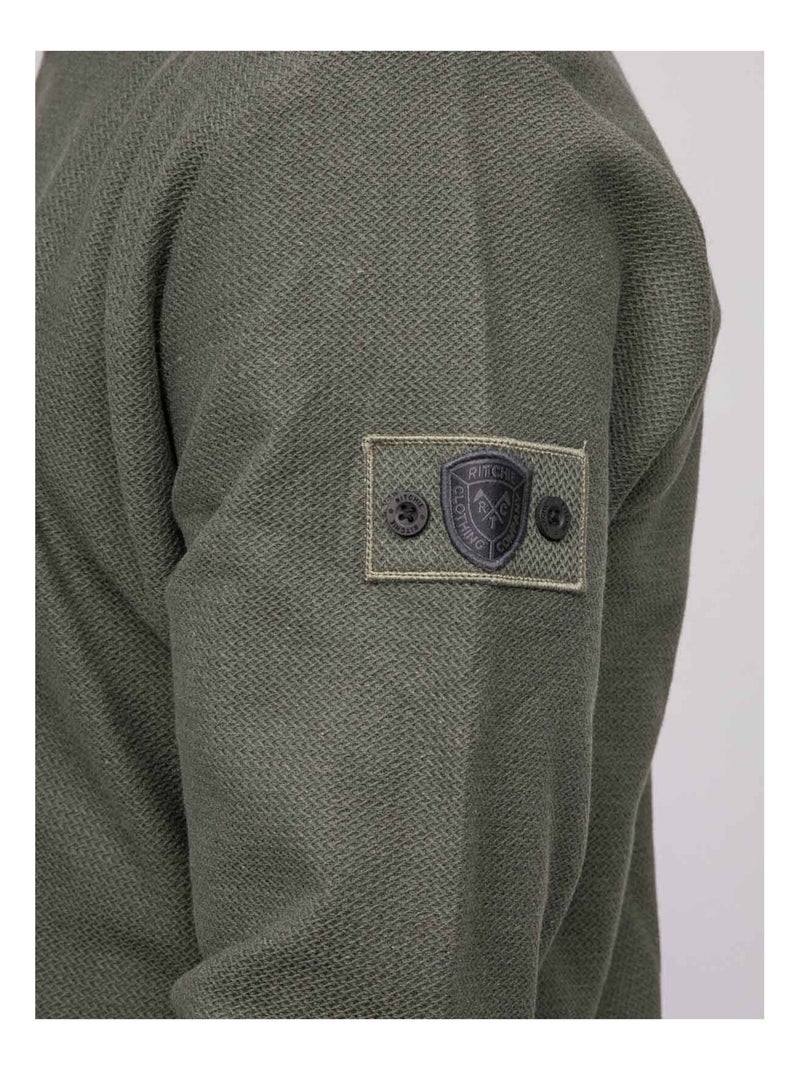 Sudadera hombre de cuello redondo WOUMEO Caqui - Kiabi