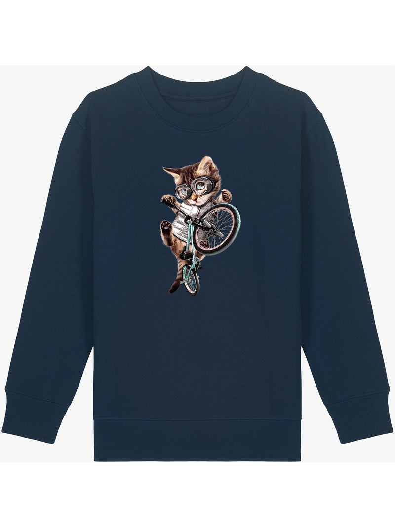 Sudadera infantil BMX CAT Azul marino - Kiabi