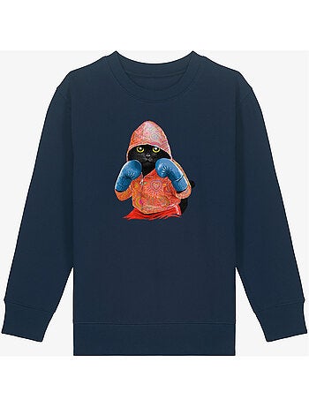 Sudadera infantil BOXING CAT BLACK