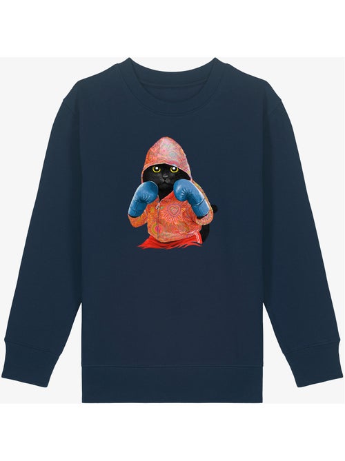 Sudadera infantil BOXING CAT BLACK - Kiabi