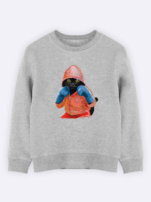Sudadera infantil BOXING CAT BLACK - Kiabi